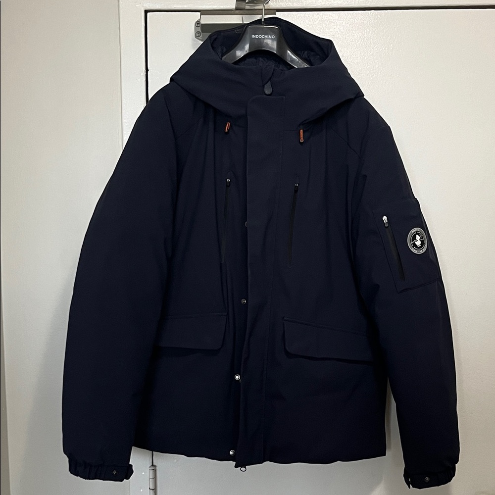 SAVE THE DUCK Dark Blue Hooded Puffer Jacket